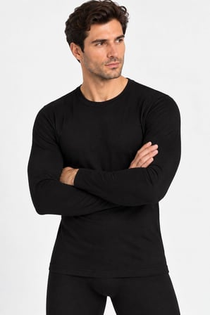 Yıldız Erkek Premium Pamuklu Likralı İnce Uzun Kollu Bisiklet Yaka Sweatshirt