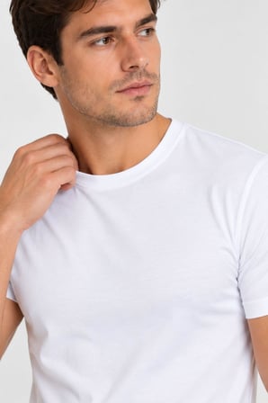 Yıldız 90 Erkek Premium Bisiklet Yaka Pamuklu Likralı Günlük T-Shirt 