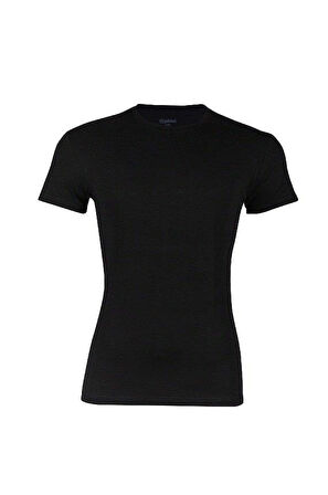 Yıldız 91 Siyah Likralı Kısa Kollu Erkek T-Shirt Atlet