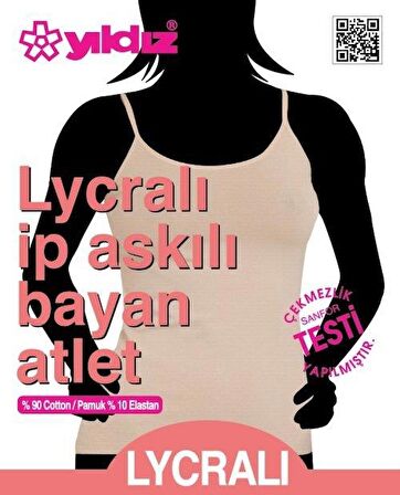 Yıldız 2174 Ekru Likralı İp Askılı Kadın Atlet