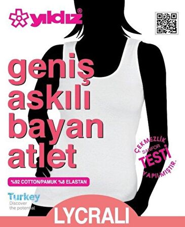 Yıldız 2178 Ekru Likralı Geniş Askılı Kadın Atlet