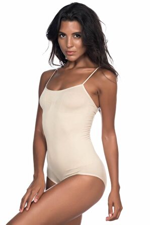 M,I 1923 Kadın İp Askılı Dikişsiz Çıtçıtlı Body