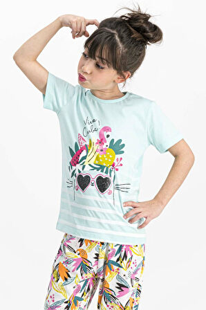 Roly Poly 1736 Kısa Kol Kız Çocuk Pijama Takımı