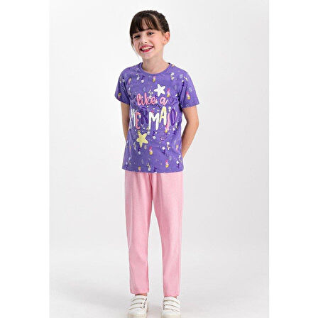Roly Poly 1743 Kısa Kol Kız Çocuk Pijama Takımı