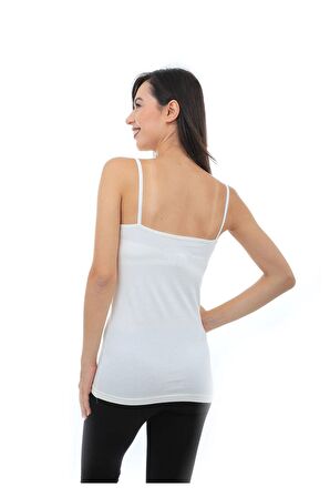 Tutku 0146 Ekru Kadın Elastan İp Askılı Atlet