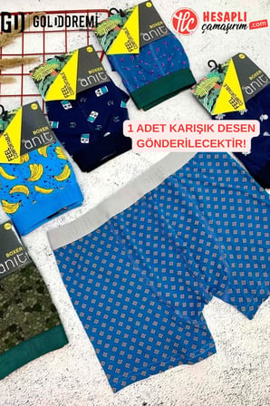 Gd Goldoremi 1267 Premium Erkek  Pamuklu Likralı Dijital Baskılı Boxer Karışık Gönderilecektir