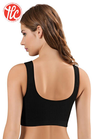 Q-En Kadın Bambu Kumaş Kalın Askılı Petli Rahat Büstiyer