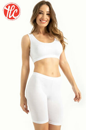 Q-En Kadın Bambu Kumaş Kalın Askılı Petli Rahat Büstiyer