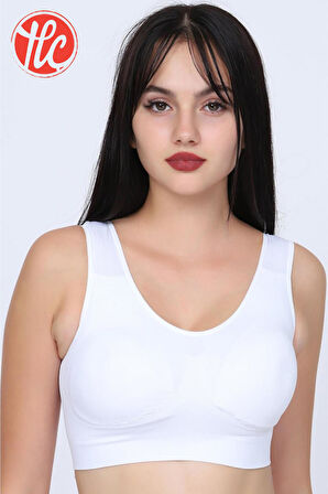 Q-En Kadın Bambu Kumaş Kalın Askılı Petli Rahat Büstiyer