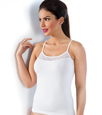 LÜX DRM 3610 Bamboo Dantelli İp Askılı Atlet