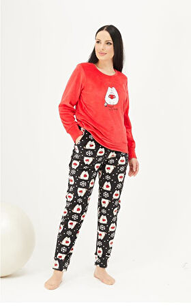 HF Club 2114 Kadın Kadife Pijama Takım 