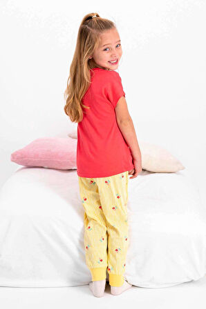 Roly Poly 2410 Kız Çocuk Vibes Of Cherry Nar Çiçeği Kısa Kol Pijama Takımı