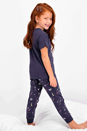 Roly Poly 2451 Kız Çocuk Be Happy Stay Cool Kısa Kol Pijama Takımı 