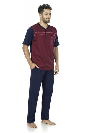 Pierre Cardin 5452 Erkek Pamuk Jakarlı 3'lü Pijama Takım
