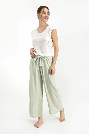 Arnetta 1262 Kadın Basic Krem Kısa Kol Pijama Takımı