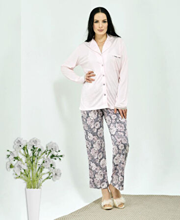 HF Club 3103 Kadın Önden Düğmeli Pijama Takımı