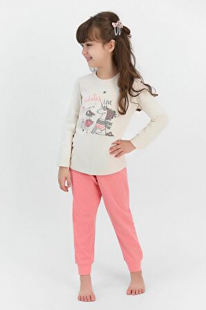 Roly Poly 2569 Winter Love Kız Çocuk Uzun Kol Pijama Takımı
