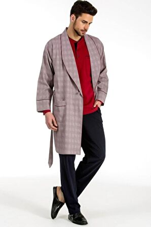 5540 Damat Çeyiz Şortlu Bordo Pijama Robdöşambır 5li Set