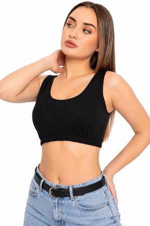 Gd Goldoremi Kadın Kalın Askılı Pamuklu Likralı Rahat Büyük Beden Yarım Atlet/Büstiyer/Body