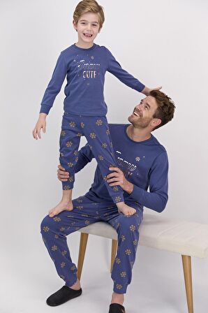 Arnetta 1560 Snow Funny İndigo Erkek Çocuk Uzun Kol Pijama Takımı