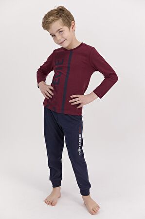 RolyPoly 2542 Connected Bordo Erkek Çocuk Pijama Takımı