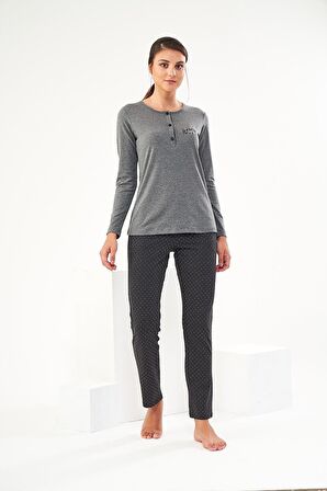 Pjs 22440 Kadın Nakışlı Patlı Pijama Takım