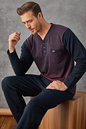 Kly 7033 Erkek Jivago Yaka Pijama Takım