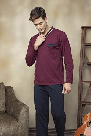 Kly 7105 Erkek V Yaka Pijama Takımı