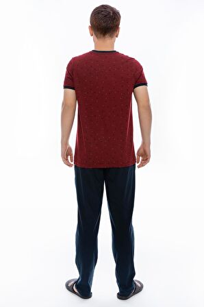 Arnetta 2061 Erkek Düğmeli 3'Lü Pijama Takım