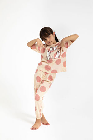 Roly Poly 2790 Garson Cats Badem Kız Çocuk Pijama Takımı