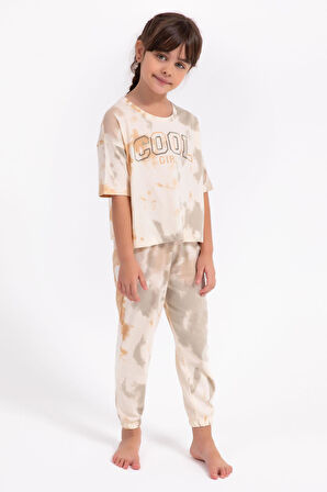 Arnetta 1808 Garson Cool Girl Fildişi Salaş Kız Çocuk Pijama Takımı