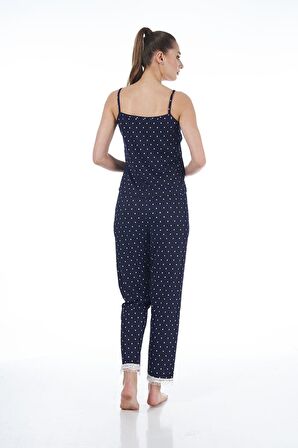 Estiva 22103 Kadın Puantiyeli Askılı Viskon Pijama Takımı