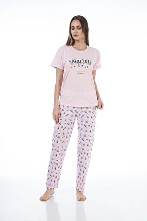 Estiva 22122 Kadın Kısa Kollu Viskon Pijama Takımı