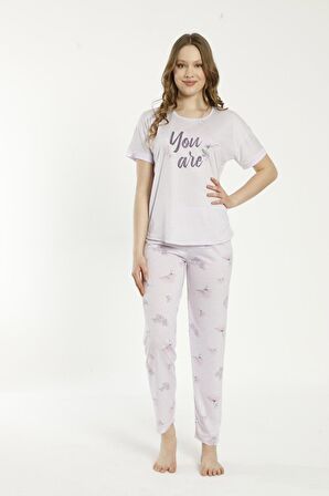 Estiva 22127 Kadın Kısa Kollu Viskon Pijama Takımı
