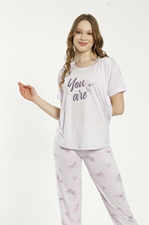 Estiva 22127 Kadın Kısa Kollu Viskon Pijama Takımı