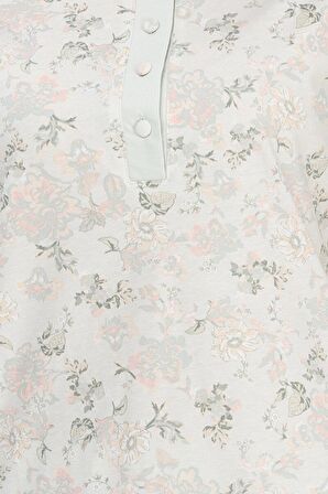 Pijadore 1206 Kadın Kısa Kol Çiçek Desen Pijama Takımı