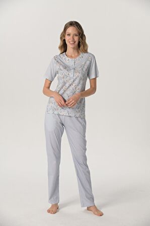 Pijadore 1225 Kadın Klasik Kısa Kol Pijama Takımı