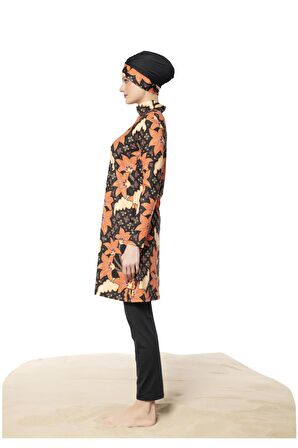 Ruko Maio 22121-3 Balıkçı Yaka Lycra Kumaş Tam Tesettür Mayo