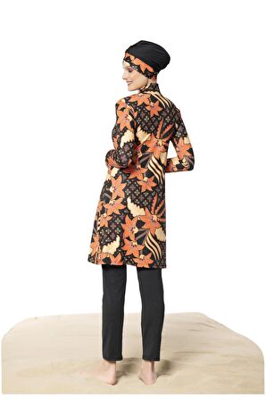 Ruko Maio 22121-3 Balıkçı Yaka Lycra Kumaş Tam Tesettür Mayo