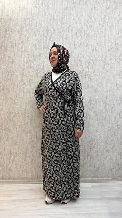 Gd Goldoremi 7 Kadın Viskon Pamuklu Bağlamalı Namaz Elbisesi