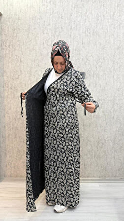 Gd Goldoremi 7 Kadın Viskon Pamuklu Bağlamalı Namaz Elbisesi