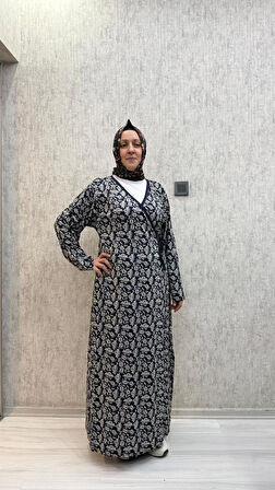 Gd Goldoremi 7 Kadın Viskon Pamuklu Bağlamalı Namaz Elbisesi