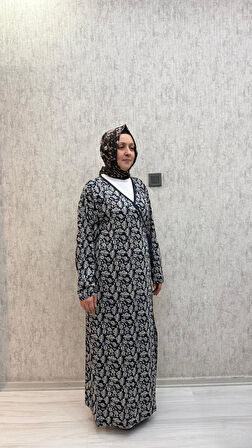 Gd Goldoremi 7 Kadın Viskon Pamuklu Bağlamalı Namaz Elbisesi