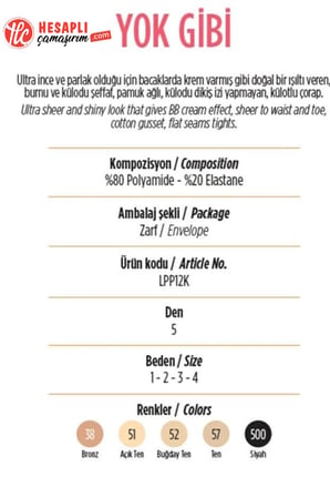 Penti Premium Summer Lıght Yok Gibi Ultra İnce 5 Den Parlak Burnu Şeffaf Külotlu Çorap