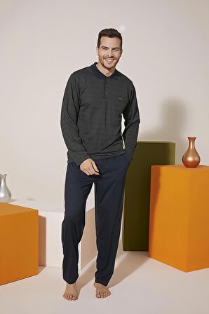 Kly 9213 Erkek Polo Yaka Pijama Takım
