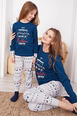 Roly Poly 2917 My Favorite Color Is Northern Nights Lacivert Kadın Uzun Kol Pijama Takım