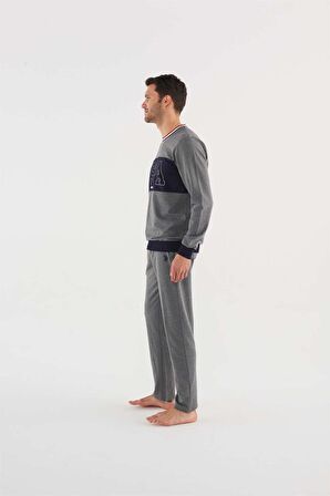 U.s Polo Assn 18616 Erkek Antrasit Melanj Pijama Takım