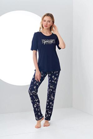 Pjs 24163 Kadın Desenli Pijama Takım