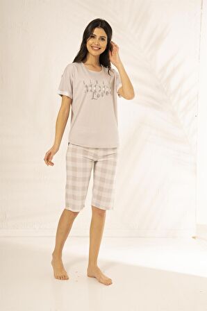 Estiva 22066 Kadın Yazlık Viskon Pijama Takımı