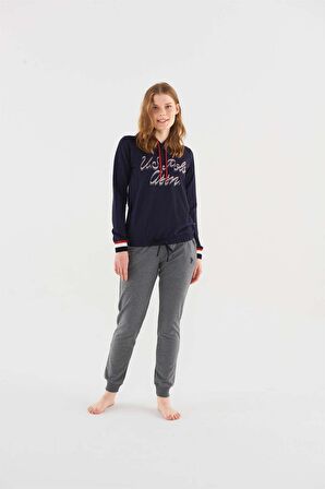 U.s Polo Assn 16806 Kadın Uzun Kollu Pijama Takımı
